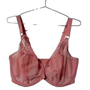 Elomi Matilda Unlined Plunge Bra 38J US 38GG UK Rosewood Pink EL8900ROE